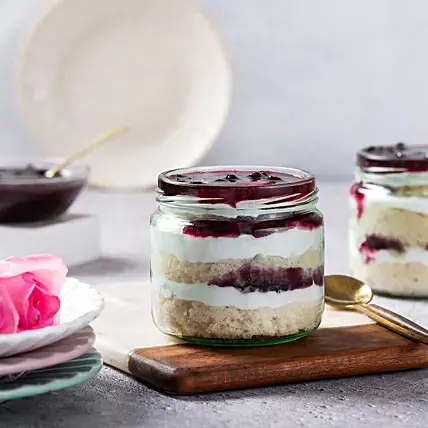 Blueberry Cream Cake Jar Set of 2