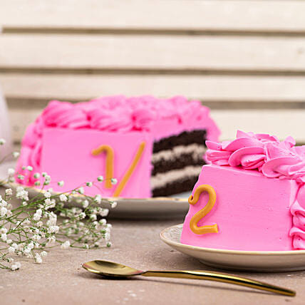 Dreamy Pink Chocolate Half Cake