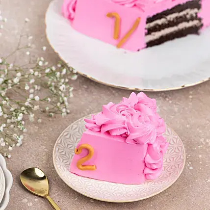 Dreamy Pink Chocolate Half Cake