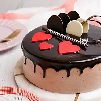 Red Hearts Chocolate Cake