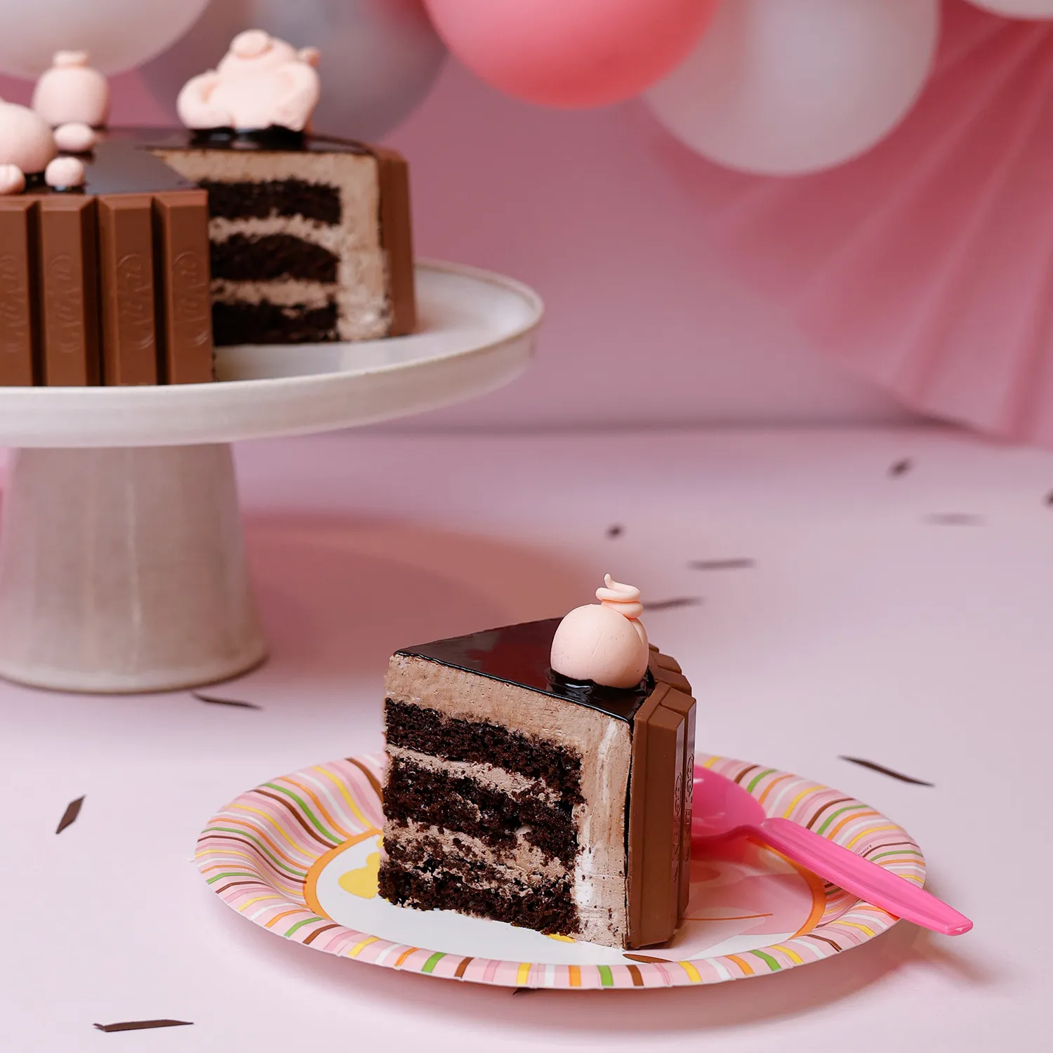 Cute Pigs Choco Mud Cake