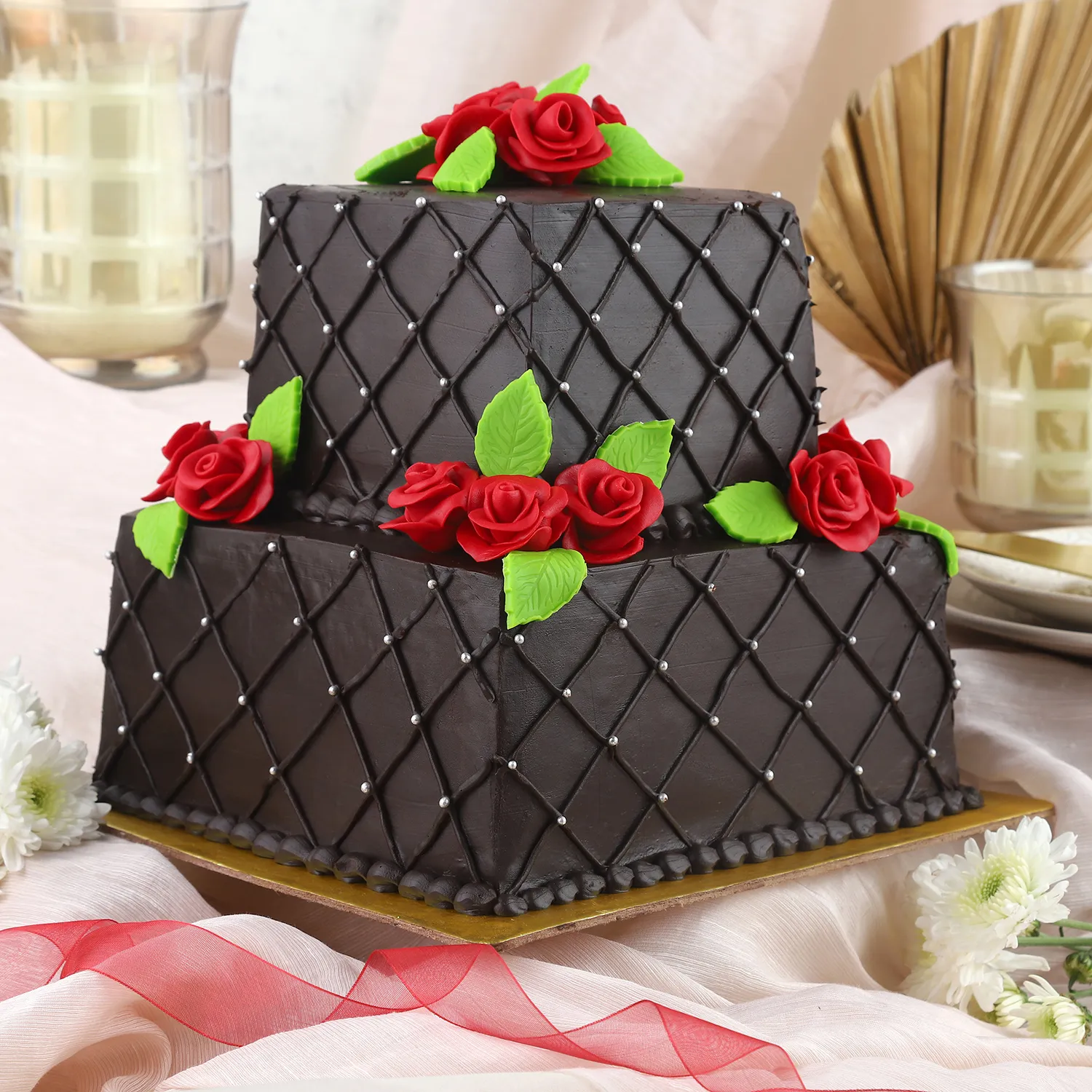 Rose N Truffle 2 Tier Cake