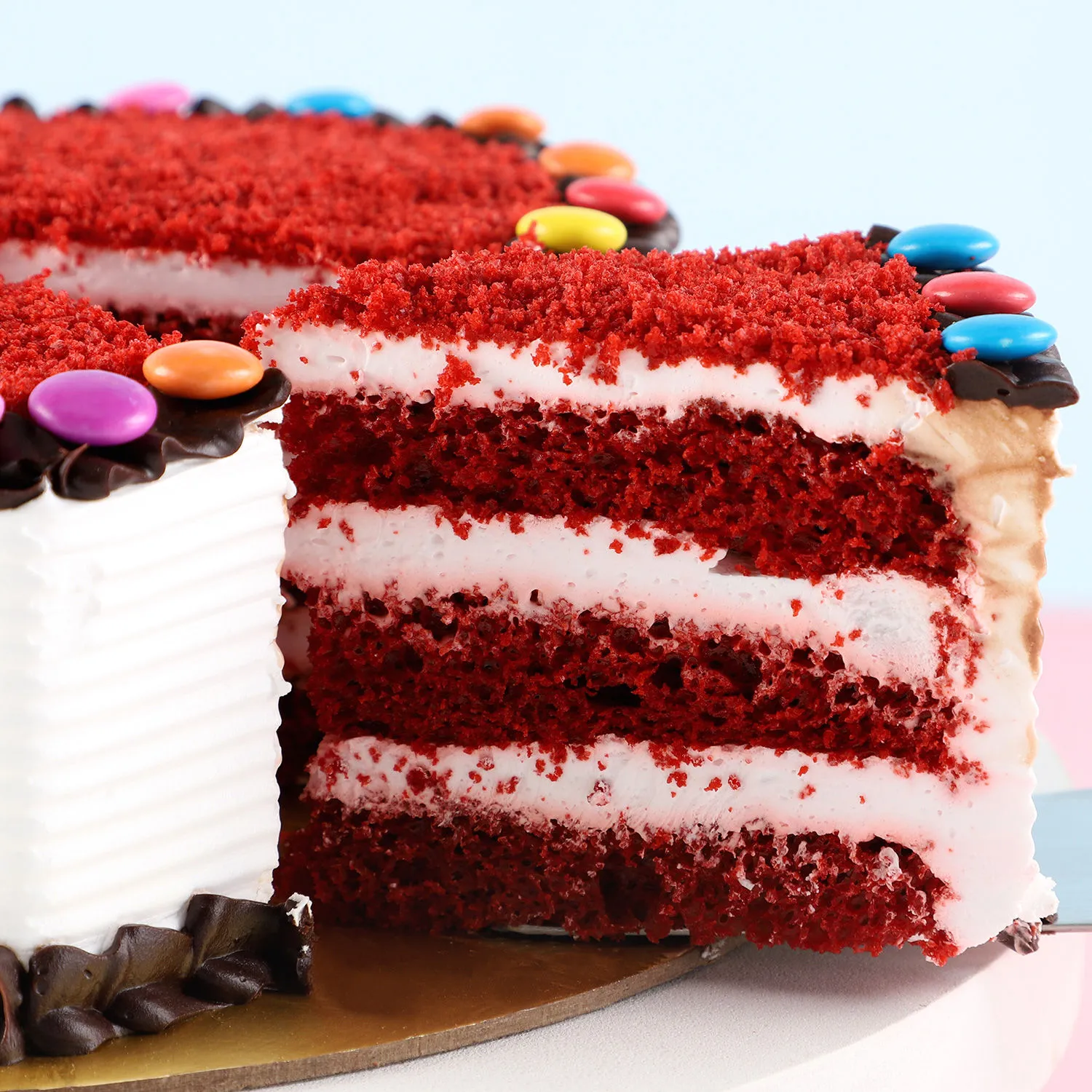 Hearty Red Velvet Gems Cake