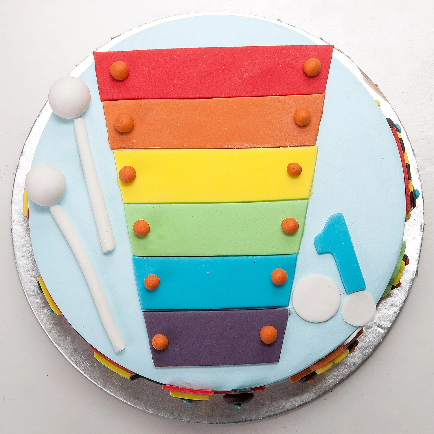 Cool Train First Birthday Vanilla Cake