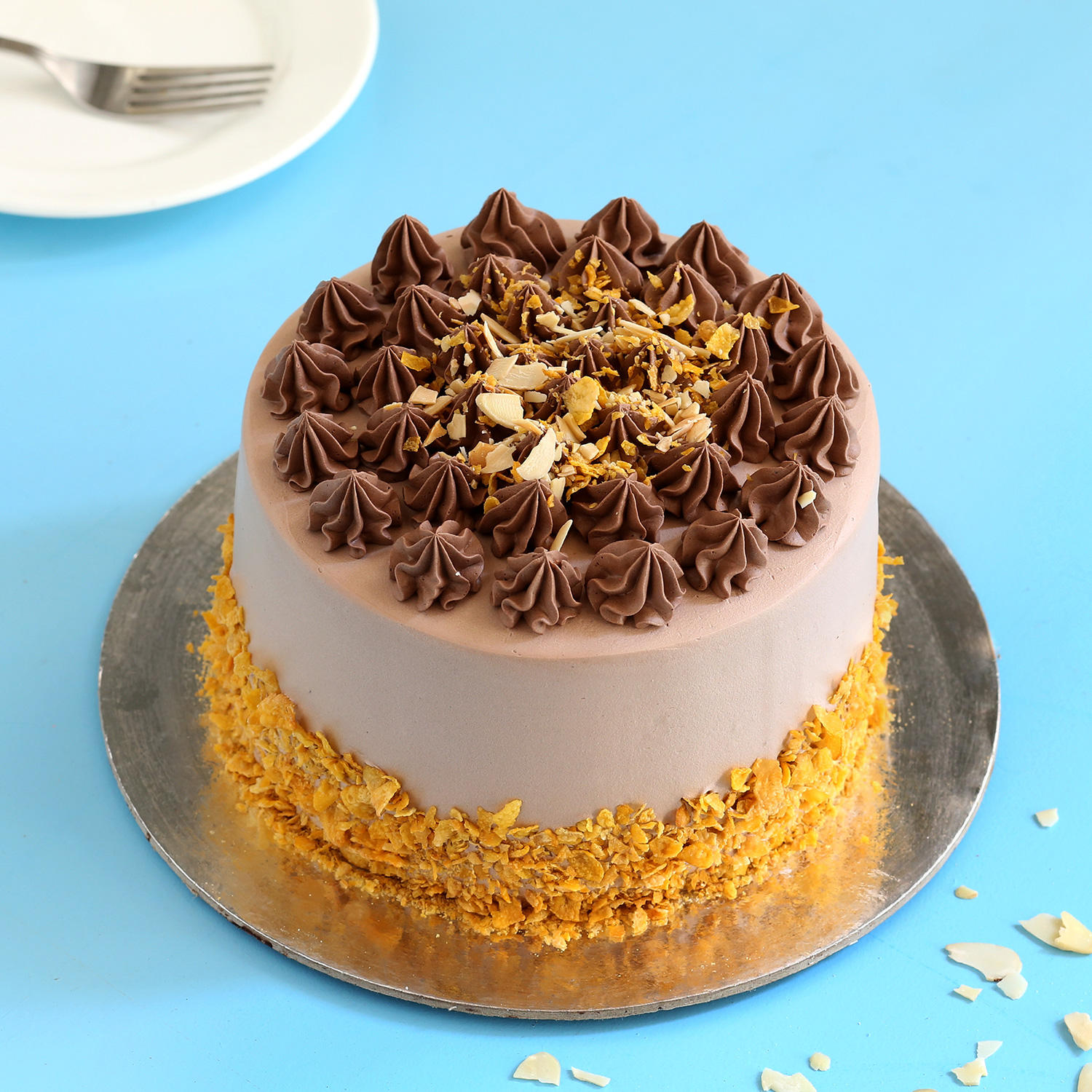 Crunchy Almond Flakes Cake