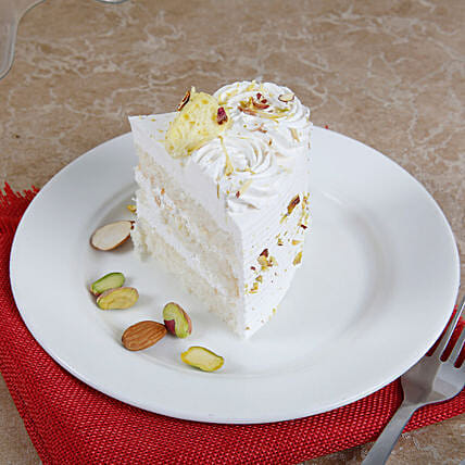 Vanilla Flavored Pista Rasmalai Cake