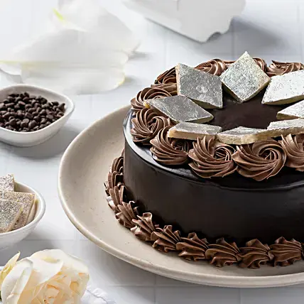 Chocolate Cream Cake With Kaju Katli