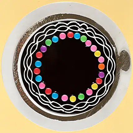 Gems Decorated Chocolate Cake