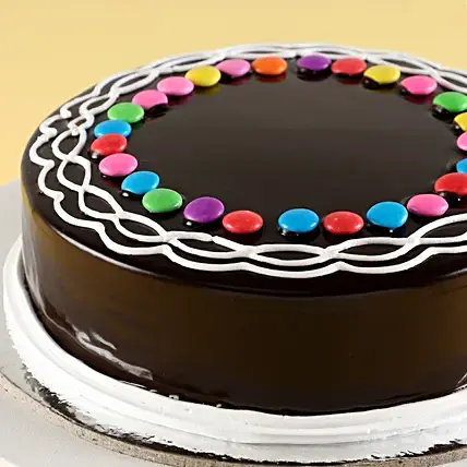 Gems Decorated Chocolate Cake