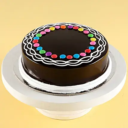 Gems Decorated Chocolate Cake