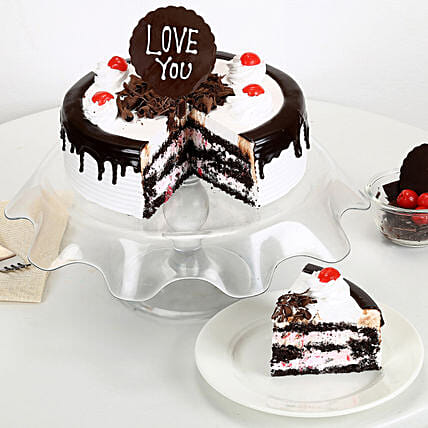 Love You Valentine Black Forest Cake