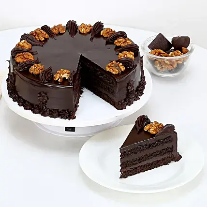 Chocolate Truffle Walnut Cake