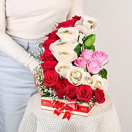 Enchanting Roses & Chocolates Arrangement