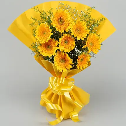 Yellow Mystique Gerbera Bouquet