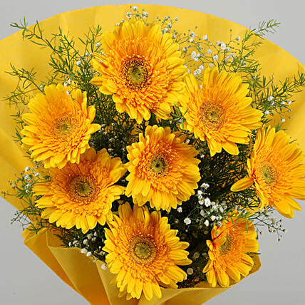 Yellow Mystique Gerbera Bouquet