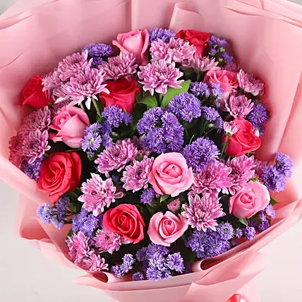 Pink Roses & Daisies Bouquet