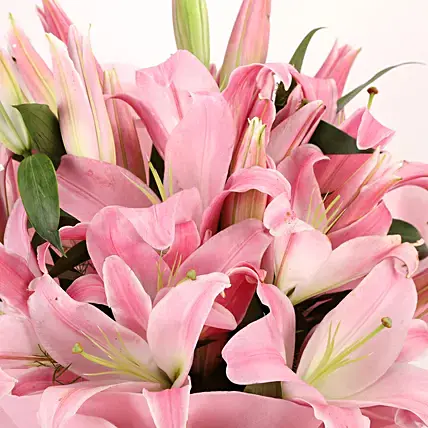 Passionate Oriental Pink Lilies Bouquet