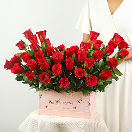 Ravishing 40 Red Roses Box Arrangement