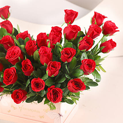 Ravishing 40 Red Roses Box Arrangement