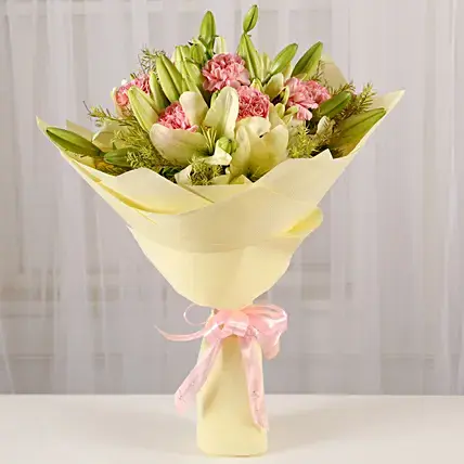 Asiatic Lilies & Carnations Mixed Bouquet