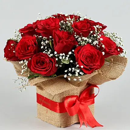 Exotic Red Roses Arrangement