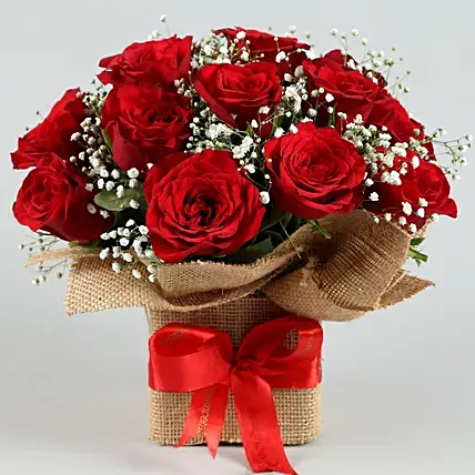 Exotic Red Roses Arrangement