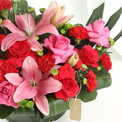 Lilies & Roses Elegant Vase