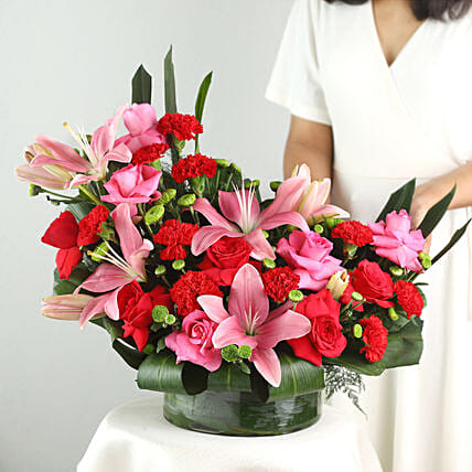 Lilies & Roses Elegant Vase