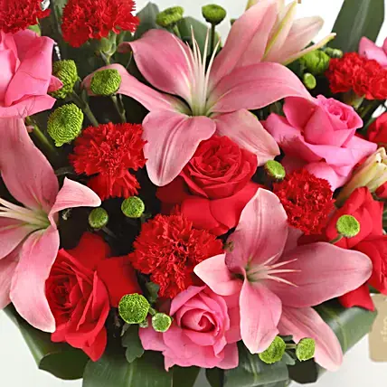 Lilies & Roses Elegant Vase