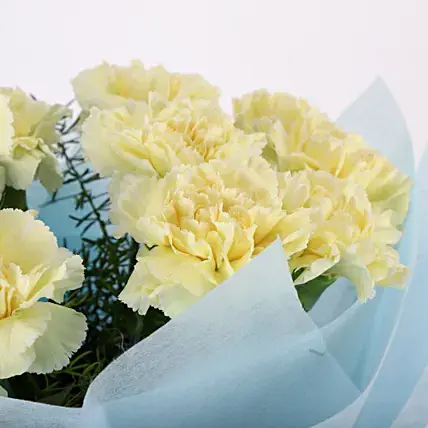 Sundripped Yellow Carnations Bouquet