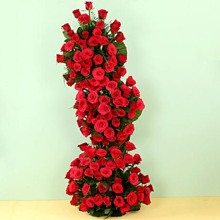 100 Red Roses Premium Arrangement