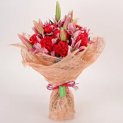 Oriental Lilies & Carnations Mixed Bouquet