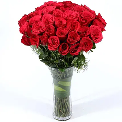 Compassionate Red Roses Vase