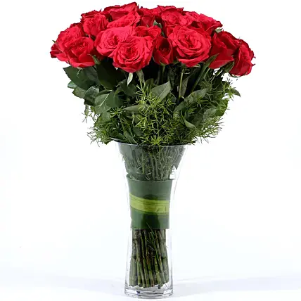 Compassionate Red Roses Vase