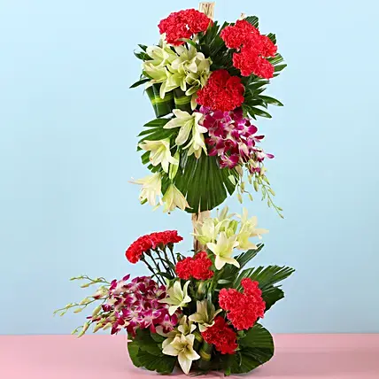 Orchids & Carnations Floral Arrangement