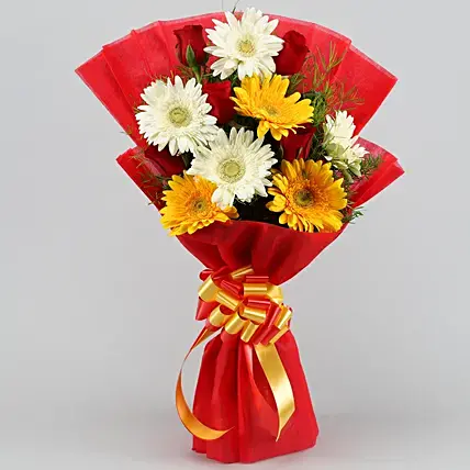Mixed Elegance Gerberas Bouquet