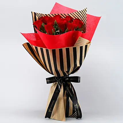 Romantic 10 Red Roses Bouquet