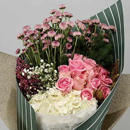 Hydrangea & Pink Daisy Bunch