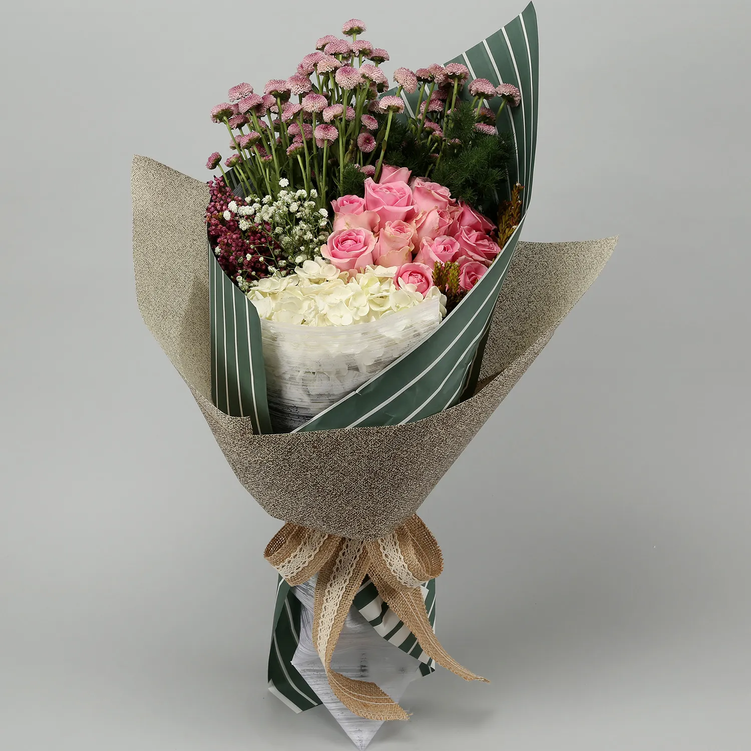 Hydrangea & Pink Daisy Bunch