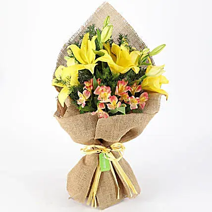 Bright Bouquet of Lilies & Alstroemeria