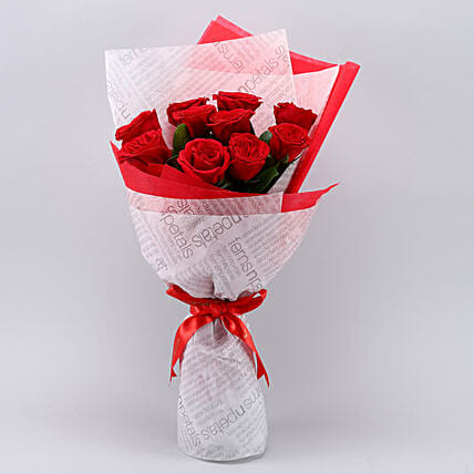 Appealing Red Roses Double Wrapped Bouquet
