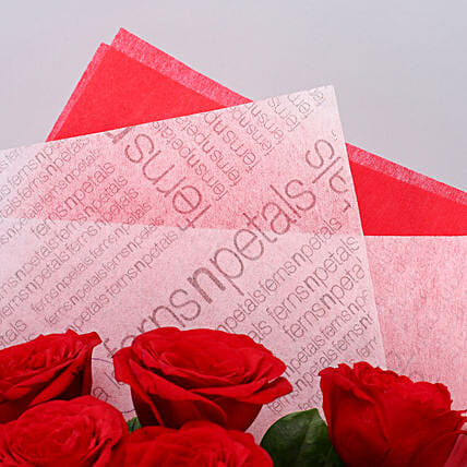 Appealing Red Roses Double Wrapped Bouquet