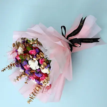 Blissful Carnations & Roses Bouquet