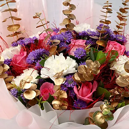 Blissful Carnations & Roses Bouquet