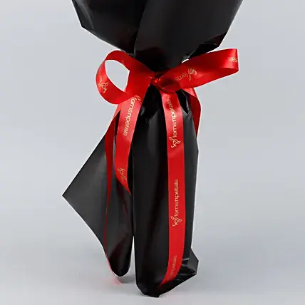 Red Roses & White Stoma Bouquet