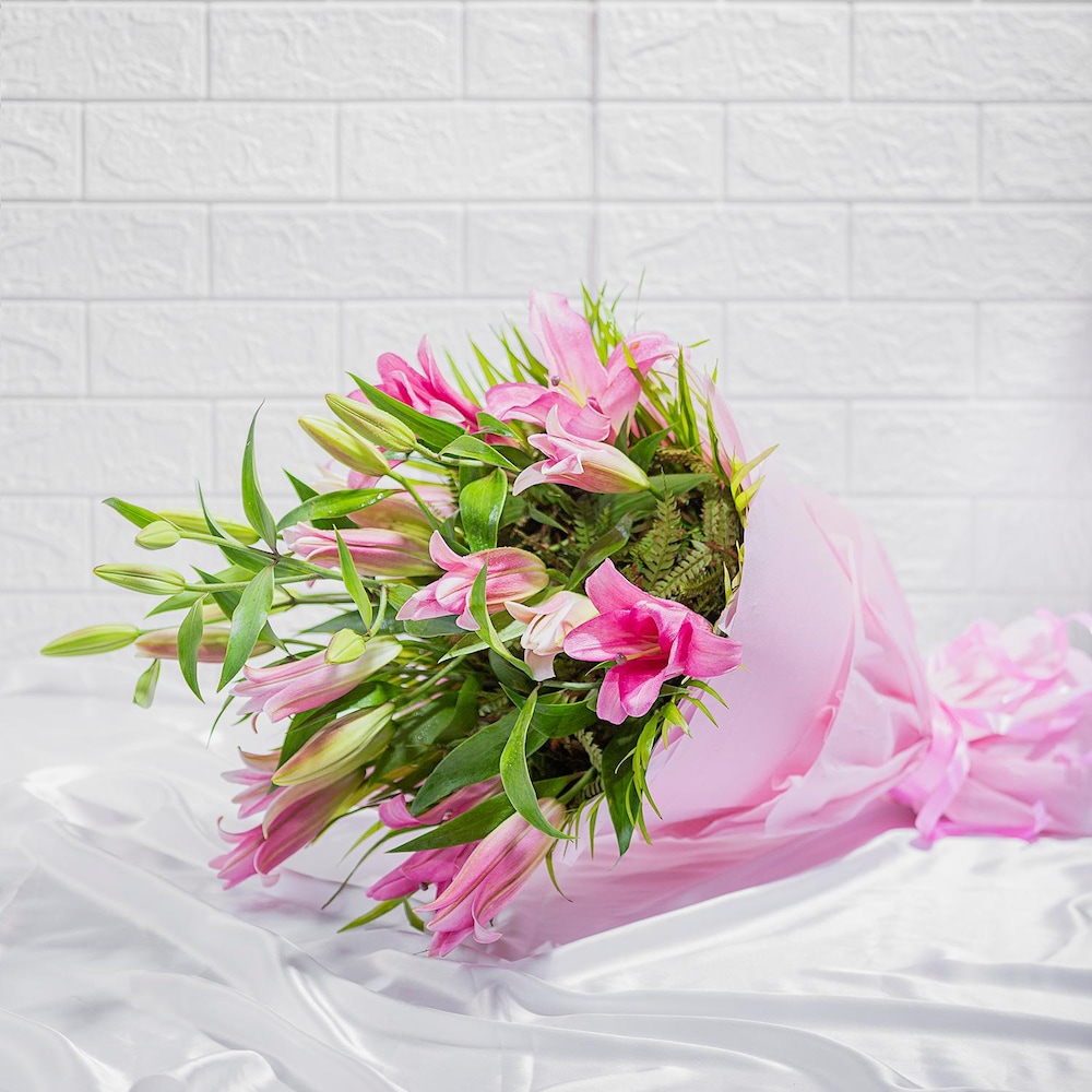 Alluring Asiatic Pink Lily Bouquet