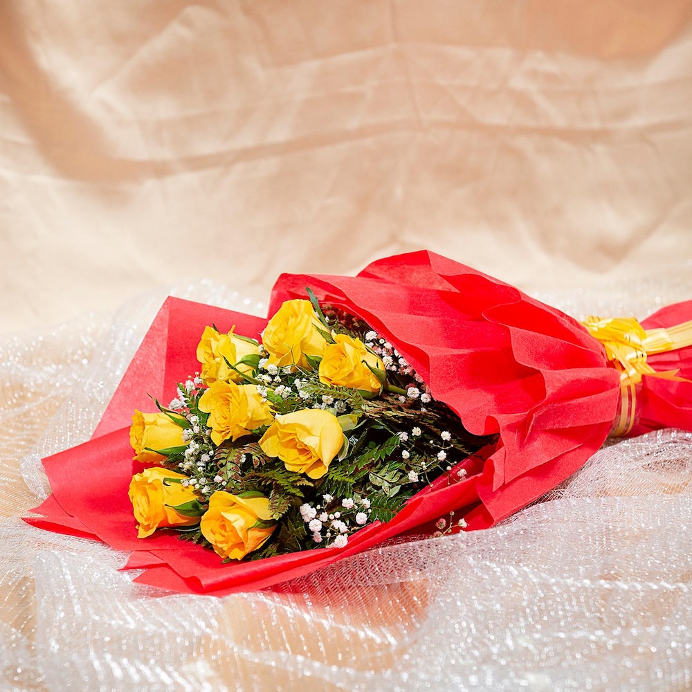 Embellish 8 Yellow Roses Bouquet