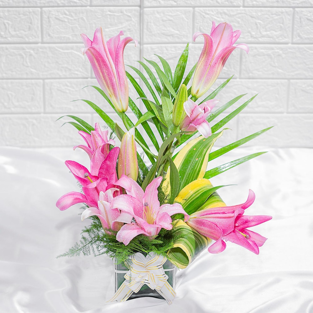 Majestic Floral In Square Vase