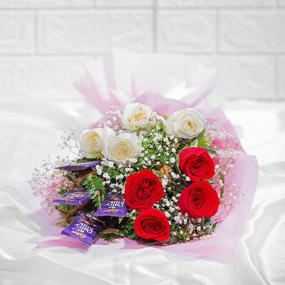 Perfect Flower Arrangement With Dairy Milk