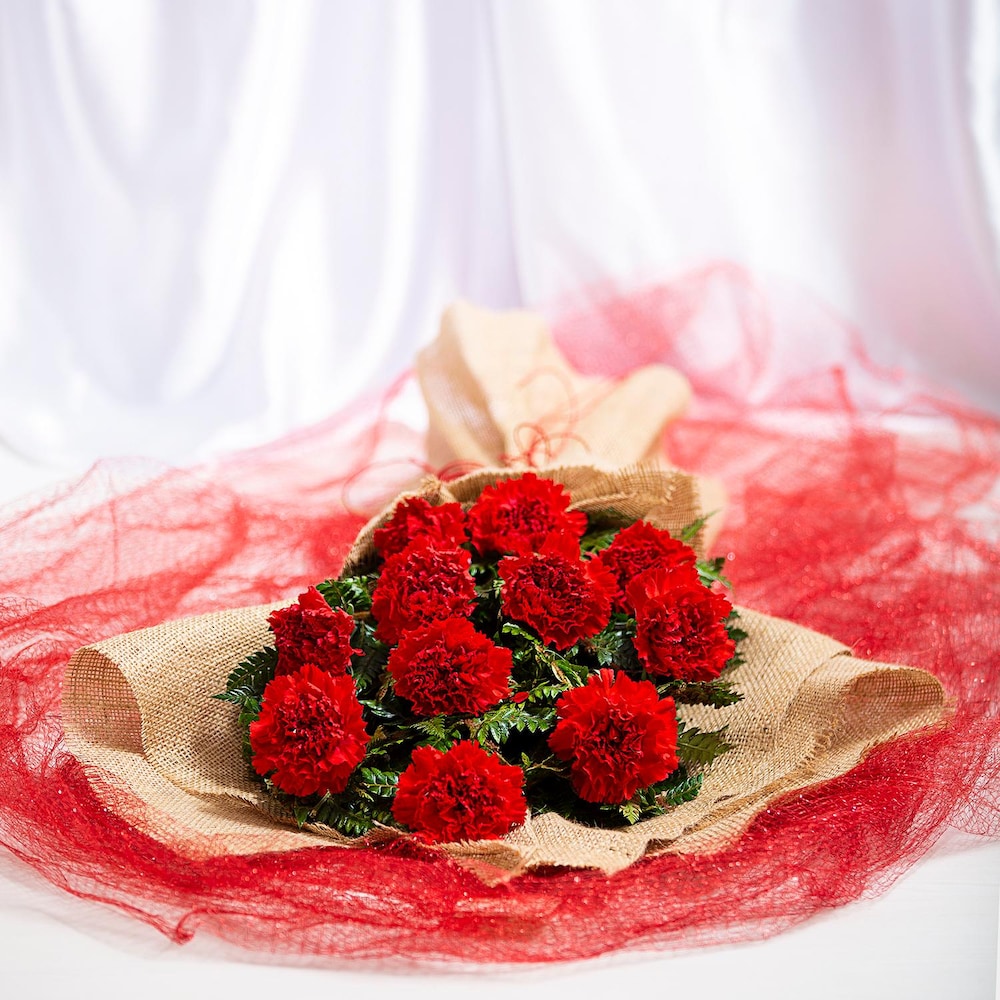 Celestial Carnations Jute Bouquet